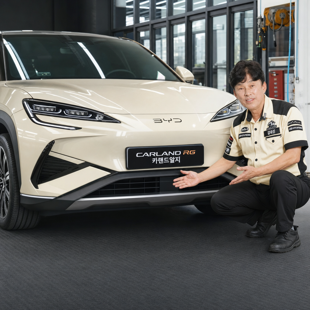 BYD 씨라이언7 차량 바닥 청결 관리  모노륨 시공 청주 자동차 정비 전문점 카랜드알지