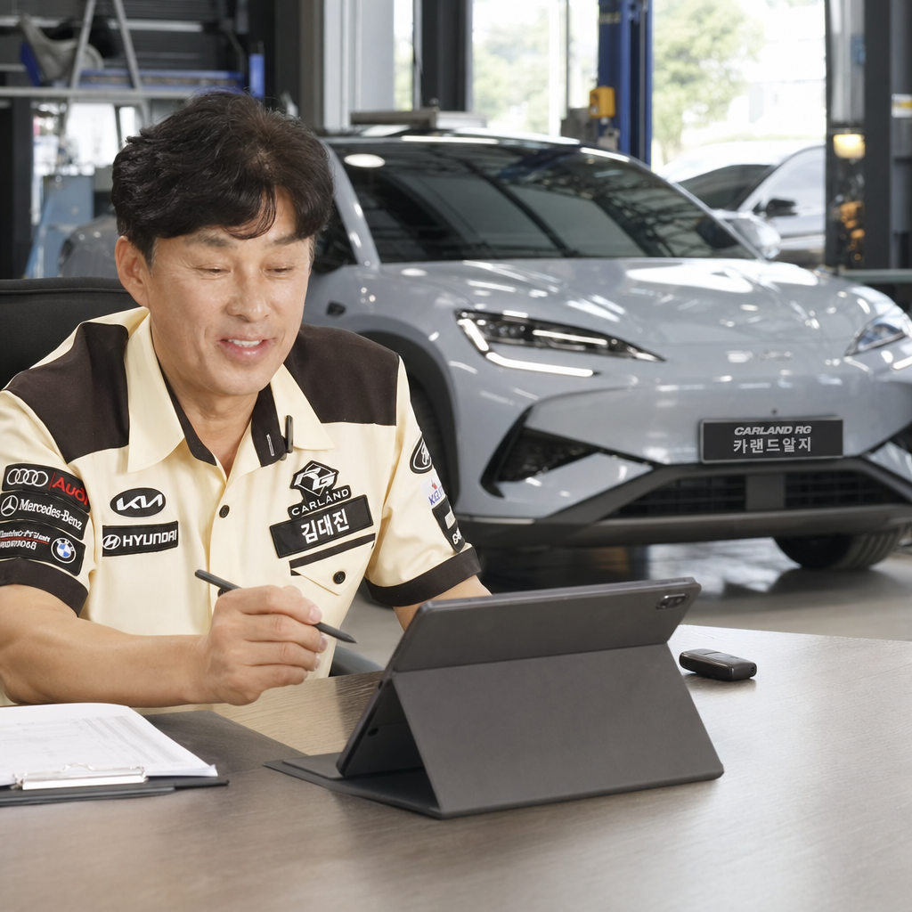 BYD 씨라이언7 차량 바닥 청결 관리  모노륨 시공 청주 자동차 정비 전문점 카랜드알지