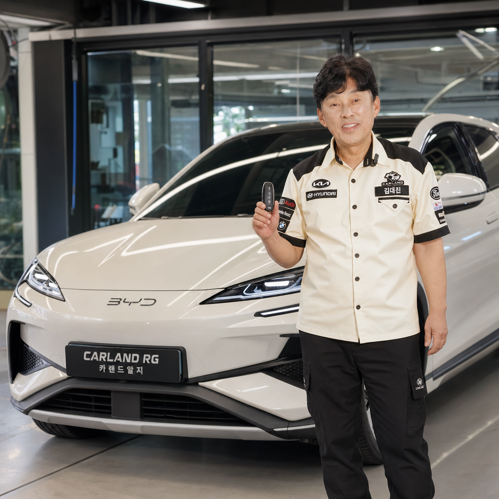 BYD 씨라이언7 차량 바닥 청결 관리  모노륨 시공 청주 자동차 정비 전문점 카랜드알지
