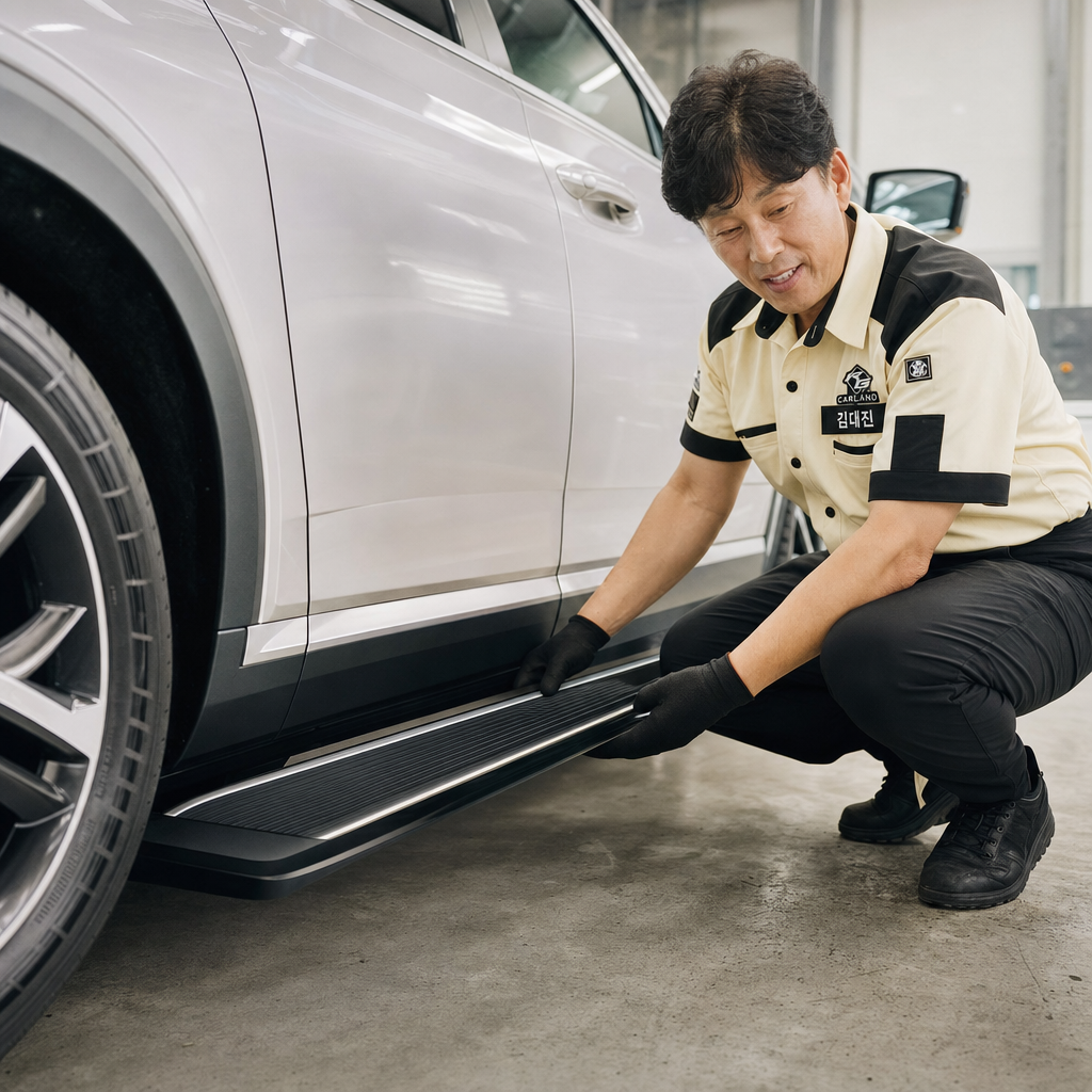 현대 팰리세이드 LX3 윙스텝 대형 SUV 신차 전동사이드스텝 시공