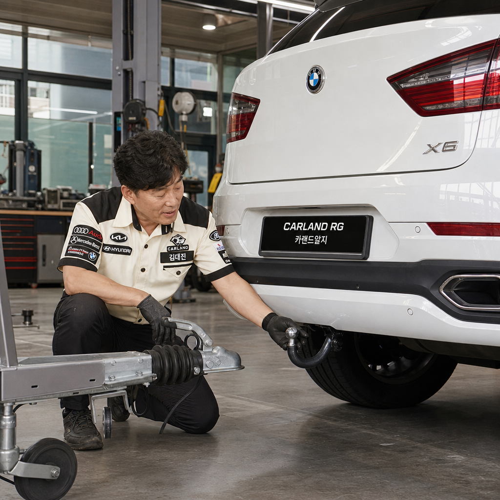 청주카페 자동차 복합문화공간 BMW X6 드림이엔진 견인고리 스완넥 시공 캠핑 카라반 트레일러