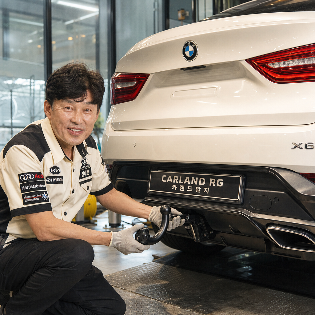 청주카페 자동차 복합문화공간 BMW X6 드림이엔진 견인고리 스완넥 시공 캠핑 카라반 트레일러