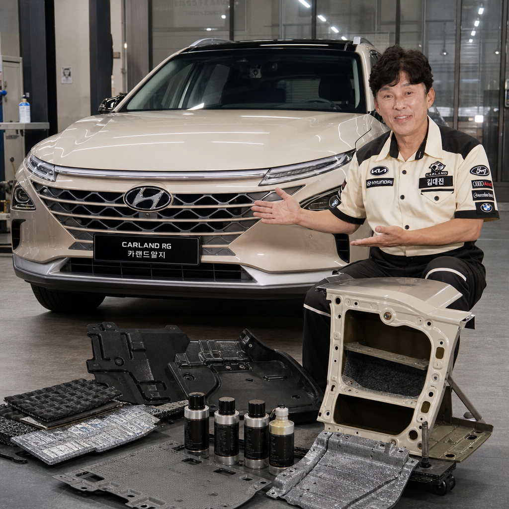 청주 현대 넥쏘 휀다 방음 부식방지 언더코팅 본넷 세라믹폴리패드 수소차관리 하부코팅