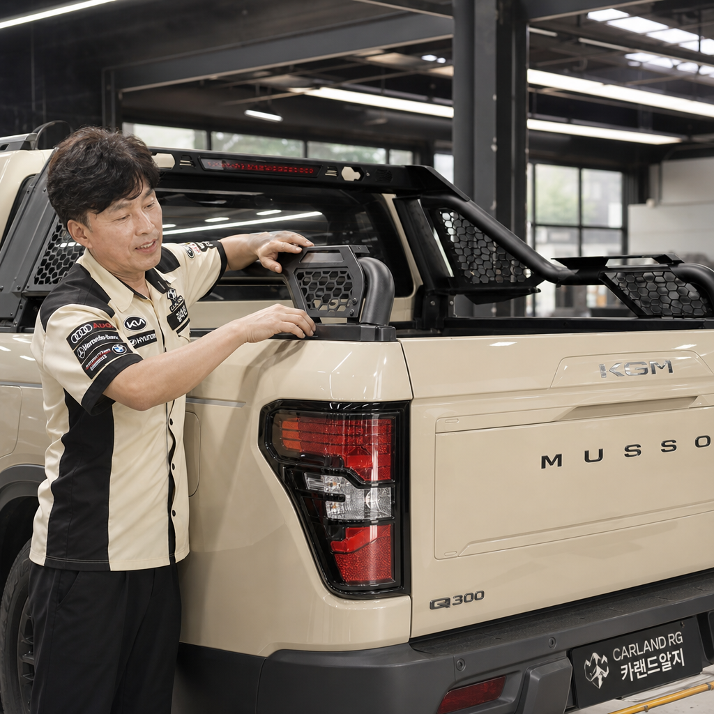 청주 픽업트럭 롤바 무쏘 스탠다드 숏 Q300 카인코리아 롤바 CR-103 적재함 커스텀 자동차용품 전문점 카랜드알지